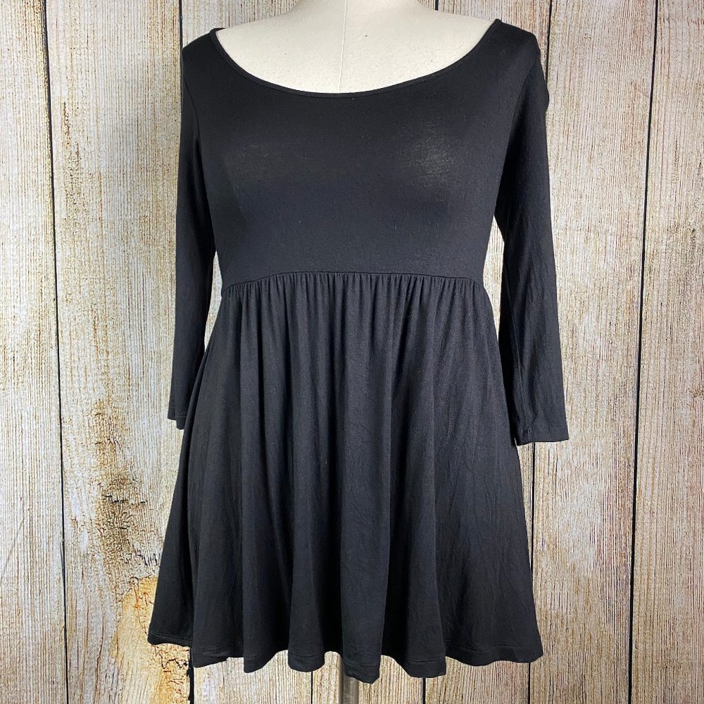 F21 Xaci Black Summer Long Sleeve Dress Sz M.